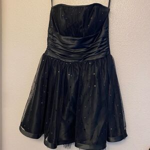 Jessica McClintock X Gunne Sax Black Strapless hoco y2k babydoll formal Dress 9